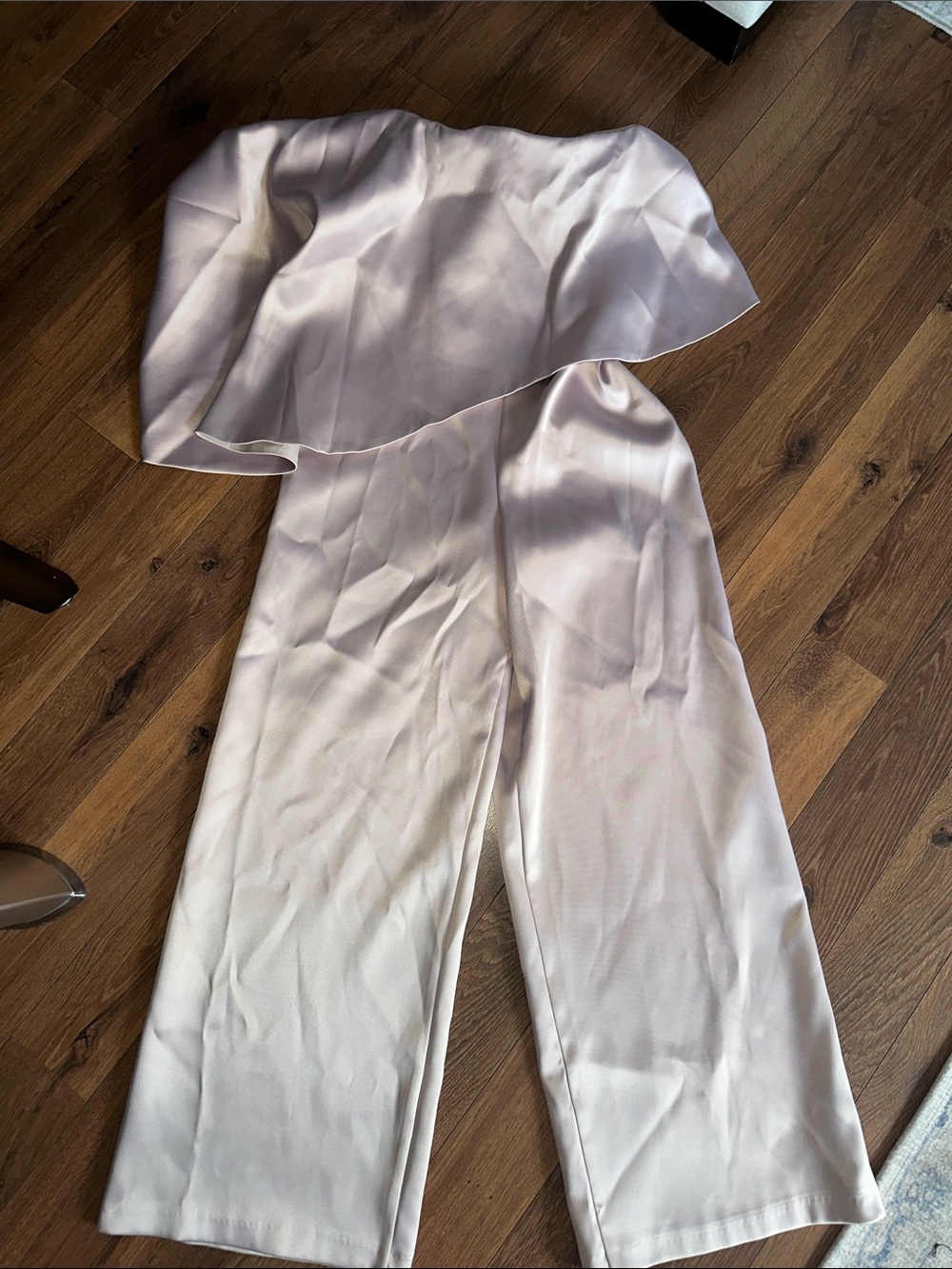 Peace and Love Satin Jumpsuit. Medium.